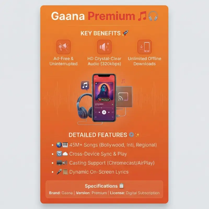 Gaana Premium 1 year